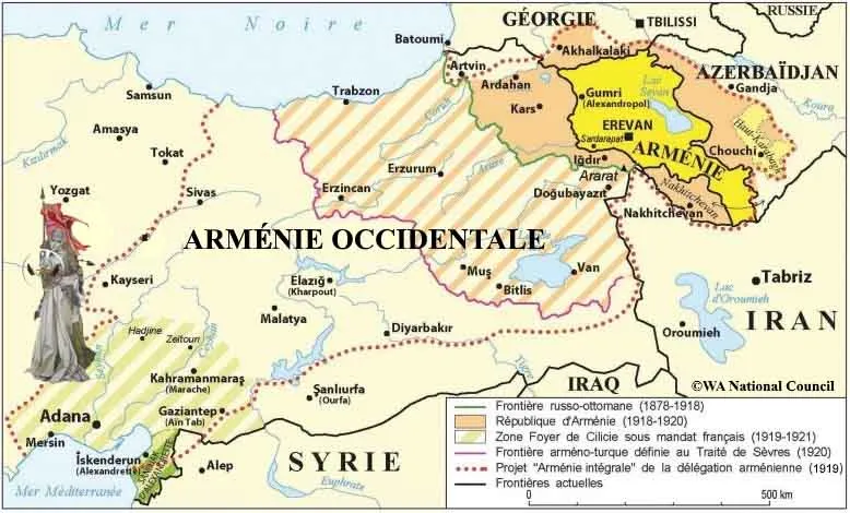 L'Arménie occidentale représentant l'Est de la Turquie